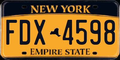 NY license plate FDX4598