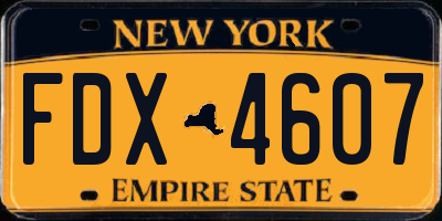 NY license plate FDX4607