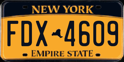 NY license plate FDX4609