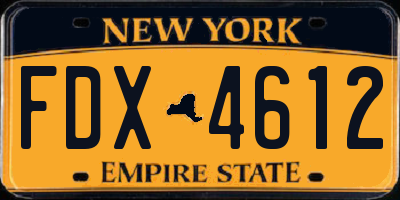 NY license plate FDX4612