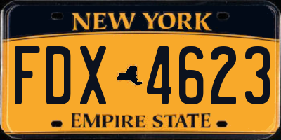 NY license plate FDX4623