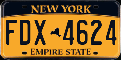 NY license plate FDX4624
