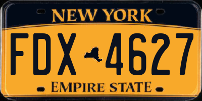 NY license plate FDX4627