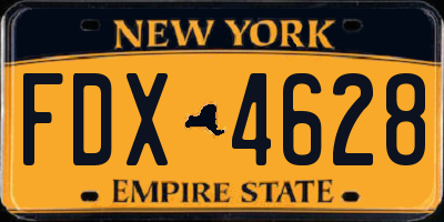 NY license plate FDX4628