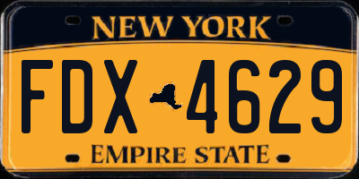 NY license plate FDX4629