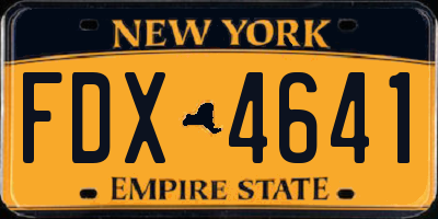 NY license plate FDX4641