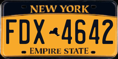 NY license plate FDX4642