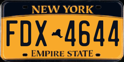 NY license plate FDX4644