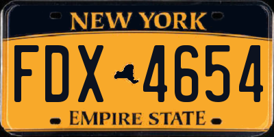 NY license plate FDX4654