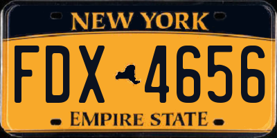 NY license plate FDX4656