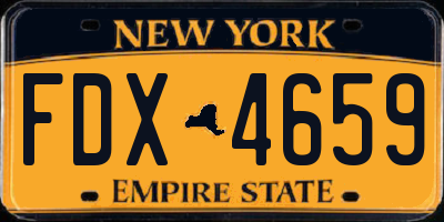 NY license plate FDX4659