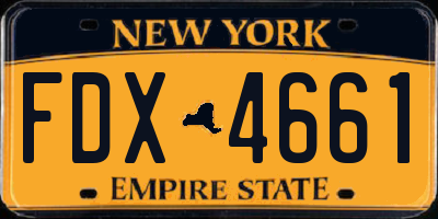 NY license plate FDX4661