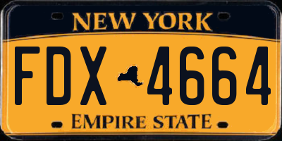 NY license plate FDX4664