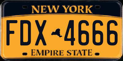 NY license plate FDX4666