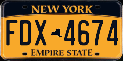 NY license plate FDX4674