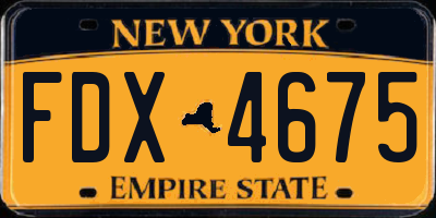 NY license plate FDX4675
