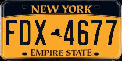 NY license plate FDX4677