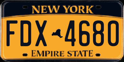 NY license plate FDX4680