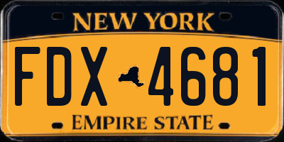 NY license plate FDX4681
