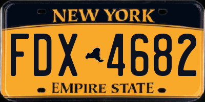 NY license plate FDX4682
