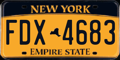 NY license plate FDX4683