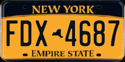 NY license plate FDX4687