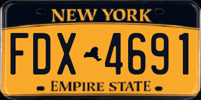 NY license plate FDX4691