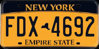 NY license plate FDX4692