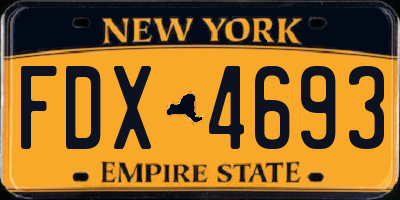NY license plate FDX4693