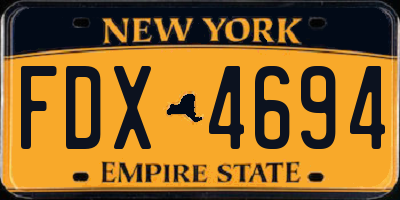 NY license plate FDX4694