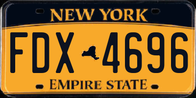 NY license plate FDX4696