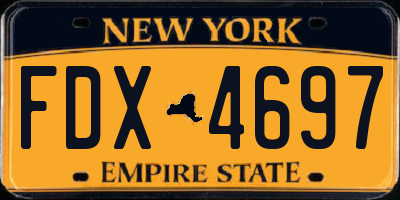 NY license plate FDX4697