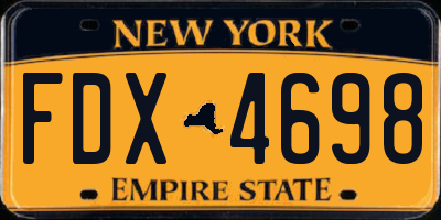 NY license plate FDX4698