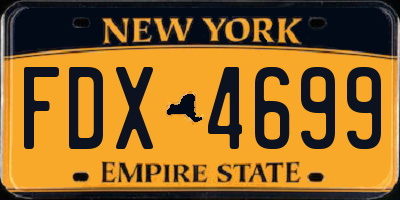 NY license plate FDX4699