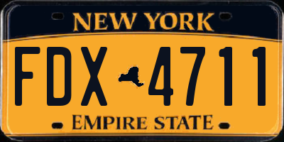 NY license plate FDX4711