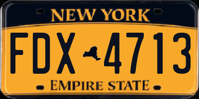 NY license plate FDX4713