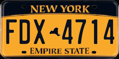 NY license plate FDX4714