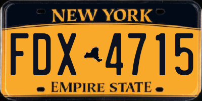 NY license plate FDX4715