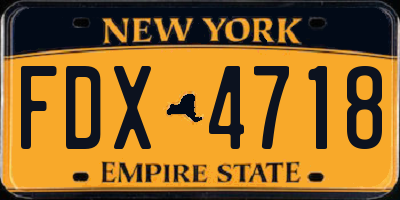 NY license plate FDX4718