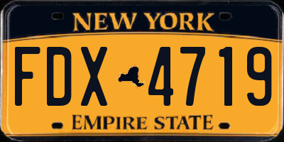 NY license plate FDX4719