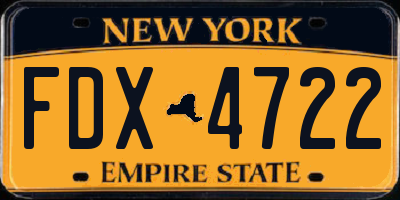 NY license plate FDX4722