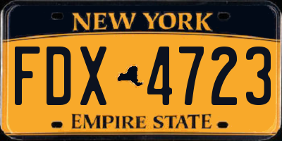 NY license plate FDX4723