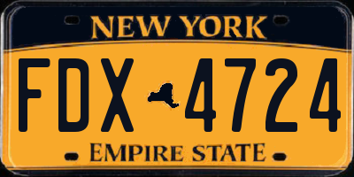 NY license plate FDX4724