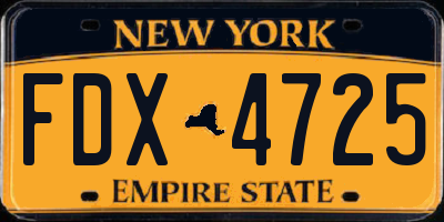 NY license plate FDX4725