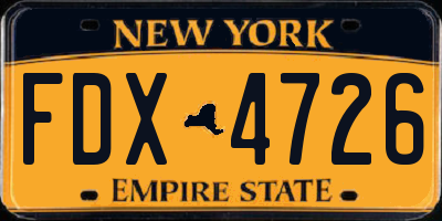 NY license plate FDX4726