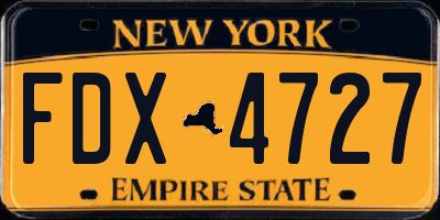 NY license plate FDX4727