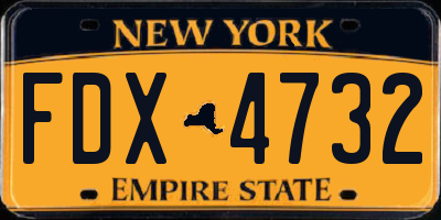 NY license plate FDX4732