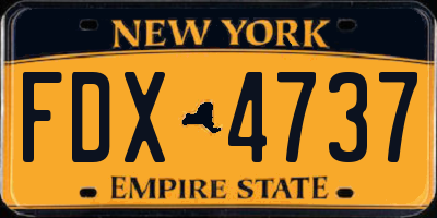 NY license plate FDX4737
