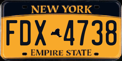 NY license plate FDX4738
