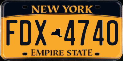 NY license plate FDX4740